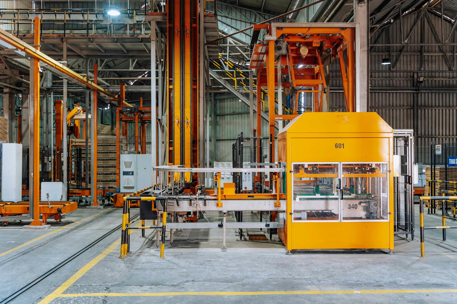 industrial glass factory interior machinery